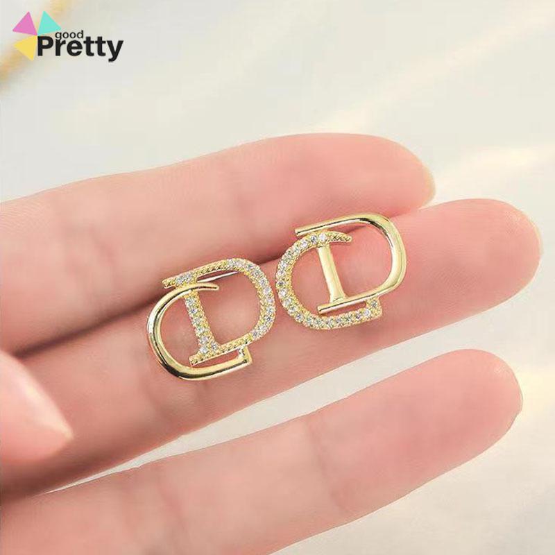 925 Perak Personalised berlian litto anting -anting niche desain anting -anting waktu sederhana - PD