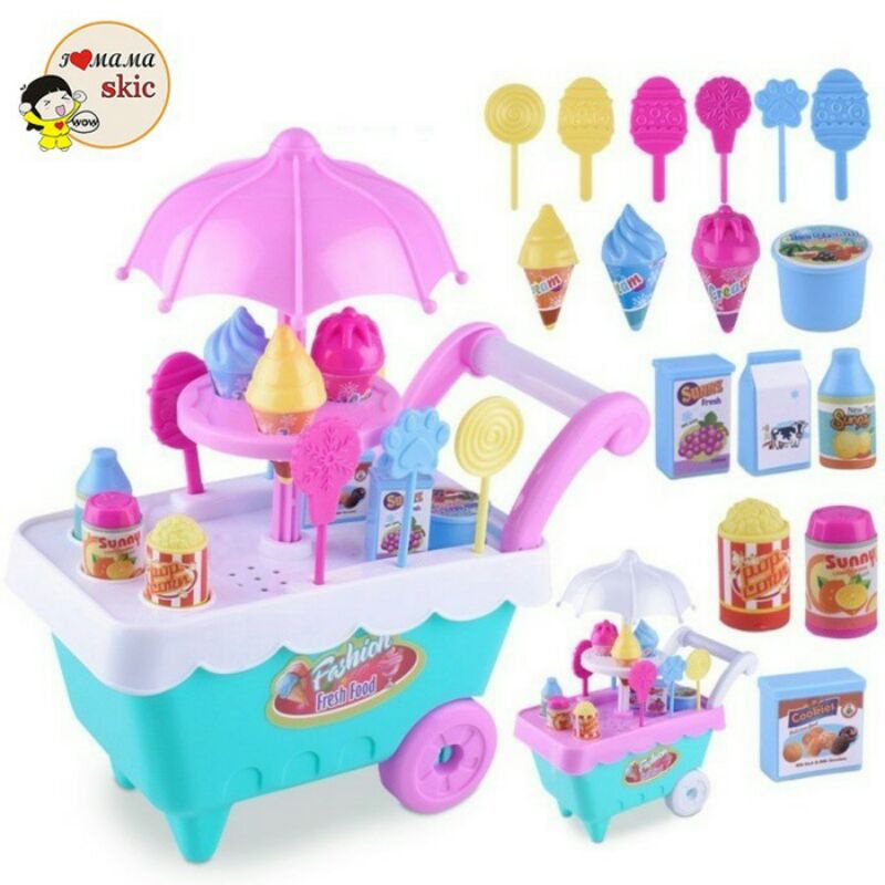 Mainan  Anak Kereta Dorong Troli ICE CREAM SHOP TROLLEY SHOP FL 502 Edukasi Berjualan- Kado Hadiah Anak