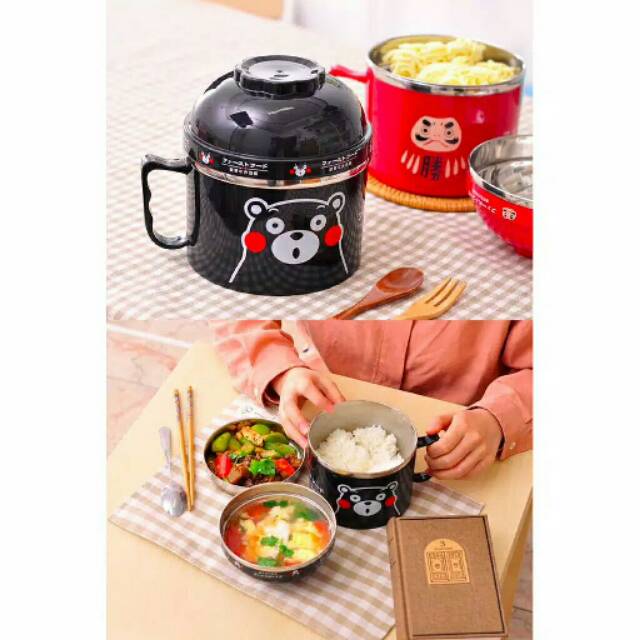 Lunch mug bekal makan unik bentuk mug besar, bhan stainless