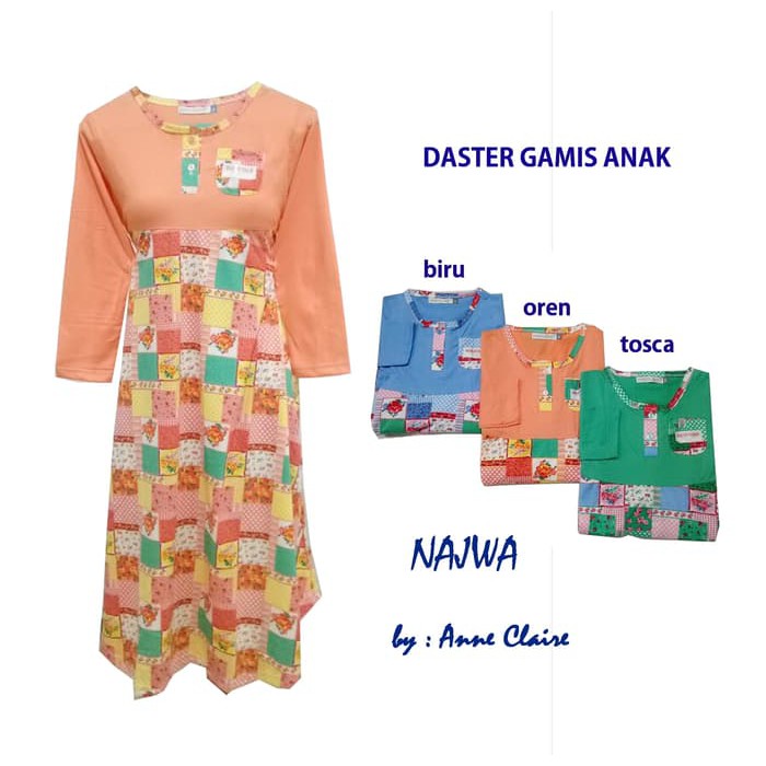 NAJWA Gamis Anak Cewek/Baju Muslim / Dress Murah Anne Claire