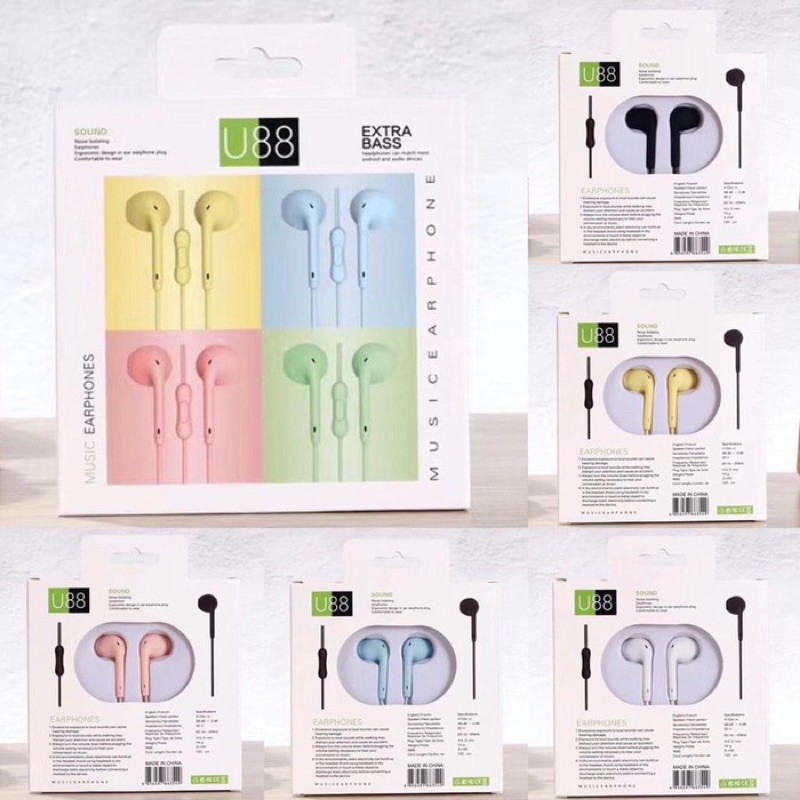 Headset Stereo U Music 19 Handsfree Macaron