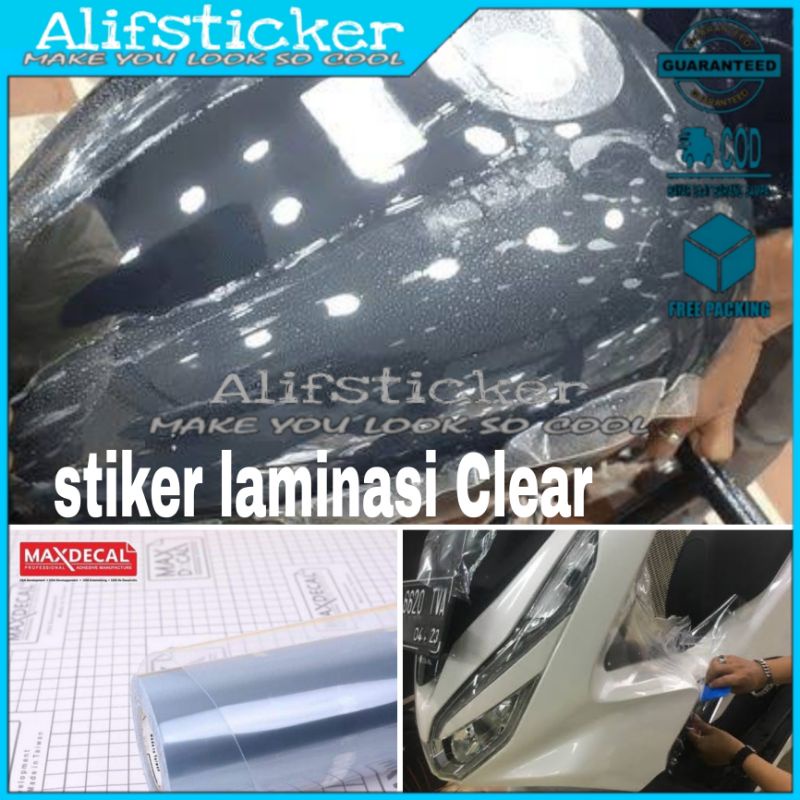 Skotlet Transparan Putih Stiker Laminasi Motor Stiker Skotlet Transparan Bening