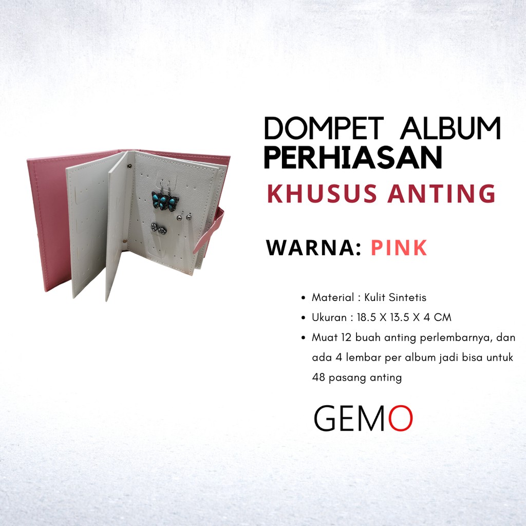 Dompet ALBUM Display Anting Perhiasan Jewerly Tersedia Tiga Warna Display Jewelry Murah Unik Lucu