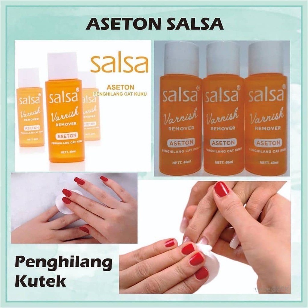 SALSA Varnish Remover Aseton Indonesia / Penghilang Cat Kuku Pembersih Kutek 40ml 80ml / Beauty Tools / Nail Polish Peel Off / Skincare Face Care Facial Wash Toner Serum Cream Sunscreen / Body Scrub Lotion / Hair Shampoo Conditioner Color Spray Paket Waja