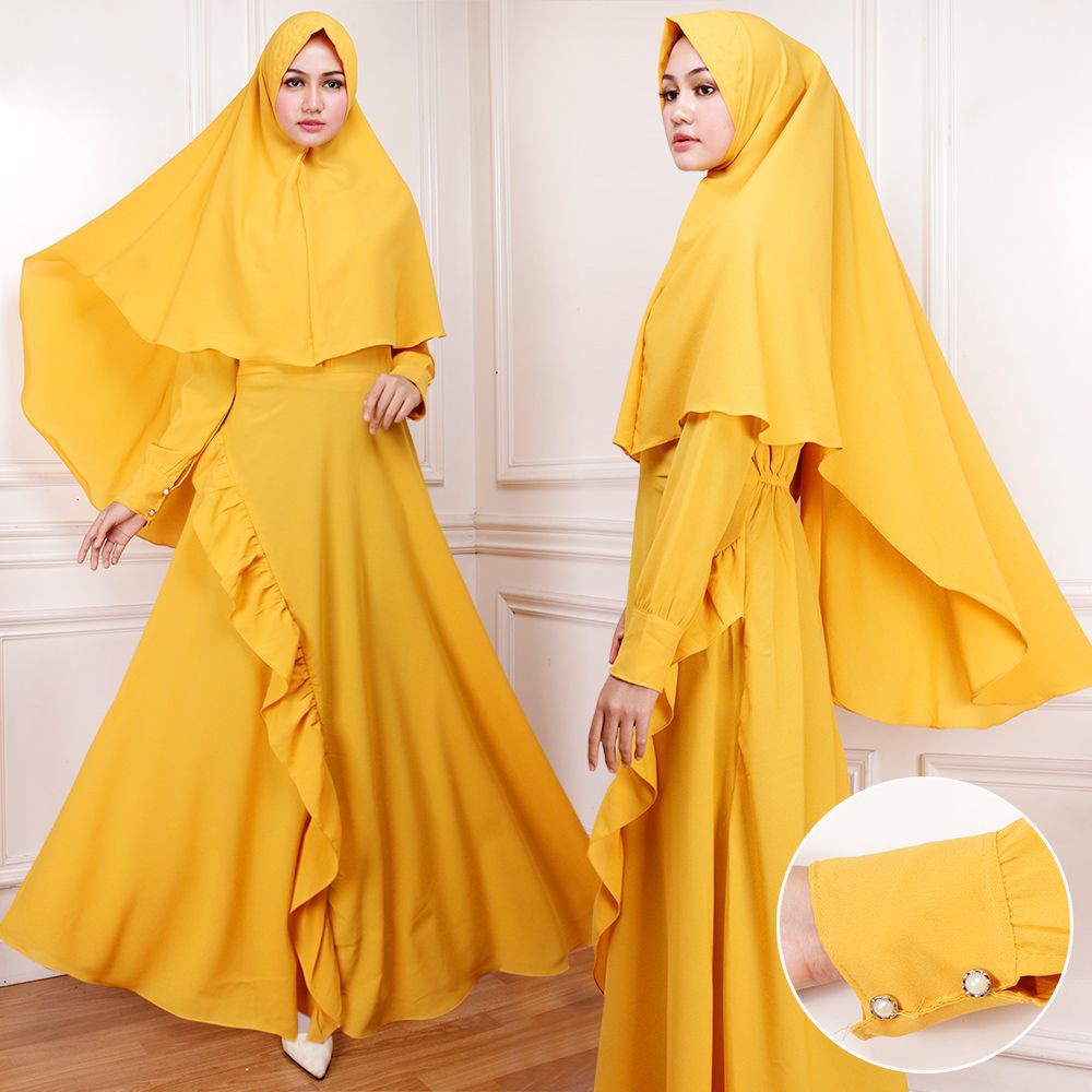 [Syari Nathalia varian warna SW] gamis wanita peach diamond SALEM/ABU/TURKISH/KUBUS