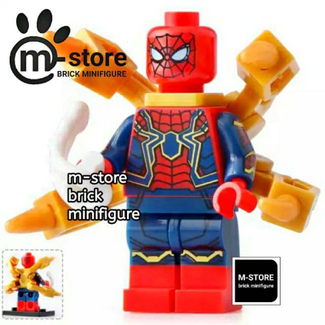 brick avengers infinity war spiderman iron spider armour mini toy figure