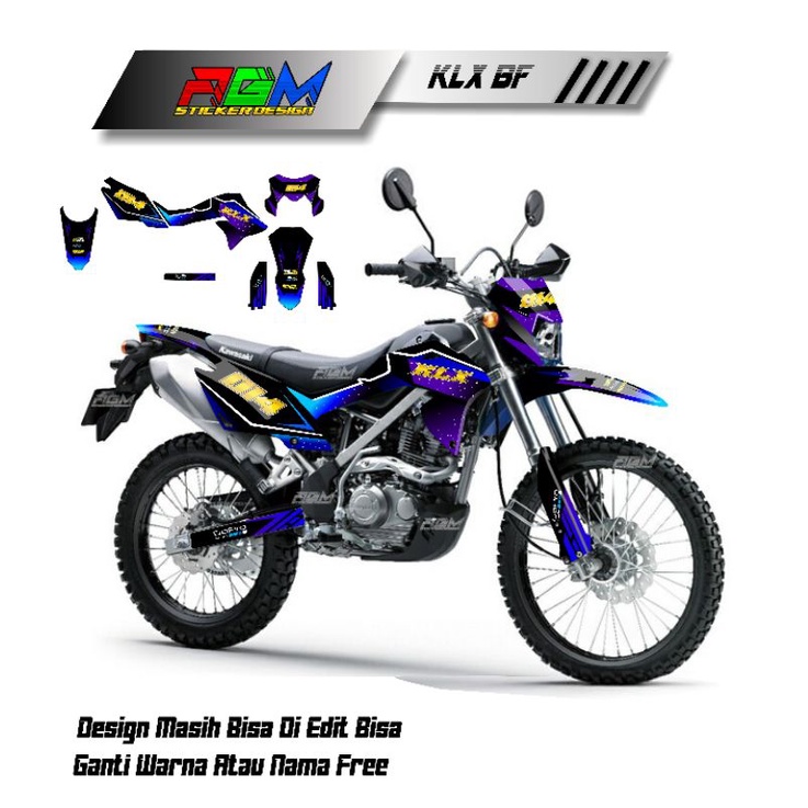 Decal Sticker KlX Bf-Dtracker Full Body Motif Ungu