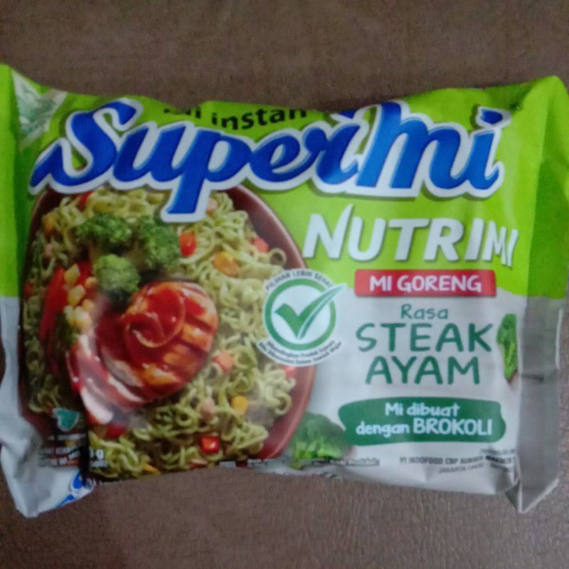 Supermi Nutrimi rasa Steak Ayam / supermi mi goreng hijau