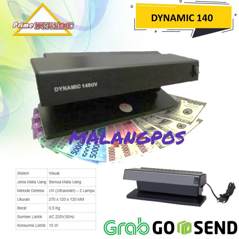 MONEY DETECTOR DYNAMIC 140 UV GARANSI ALAT DETEKSI UANG PALSU