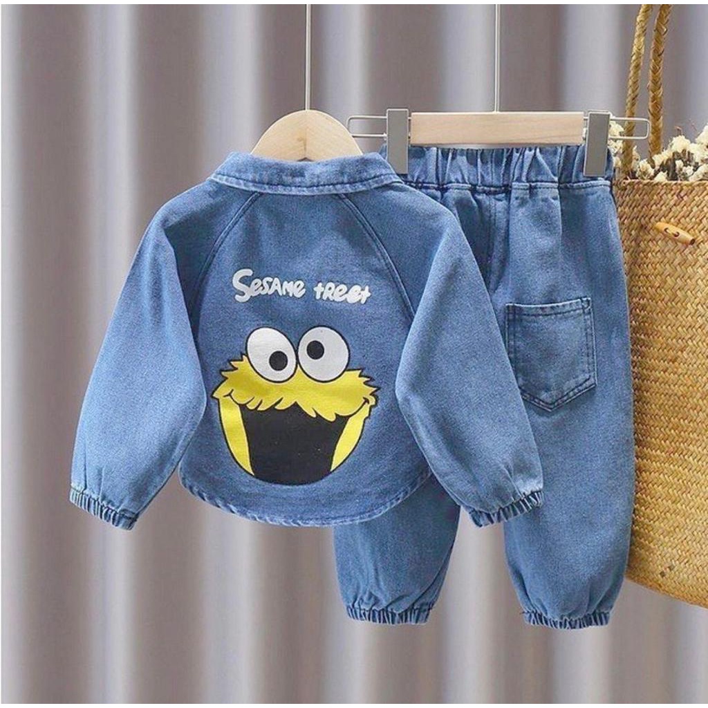 OUTFIT ANAK TERBARU/SETELAN JOGER JEANS ANAK PEREMPUAN 1-5 TAHUN