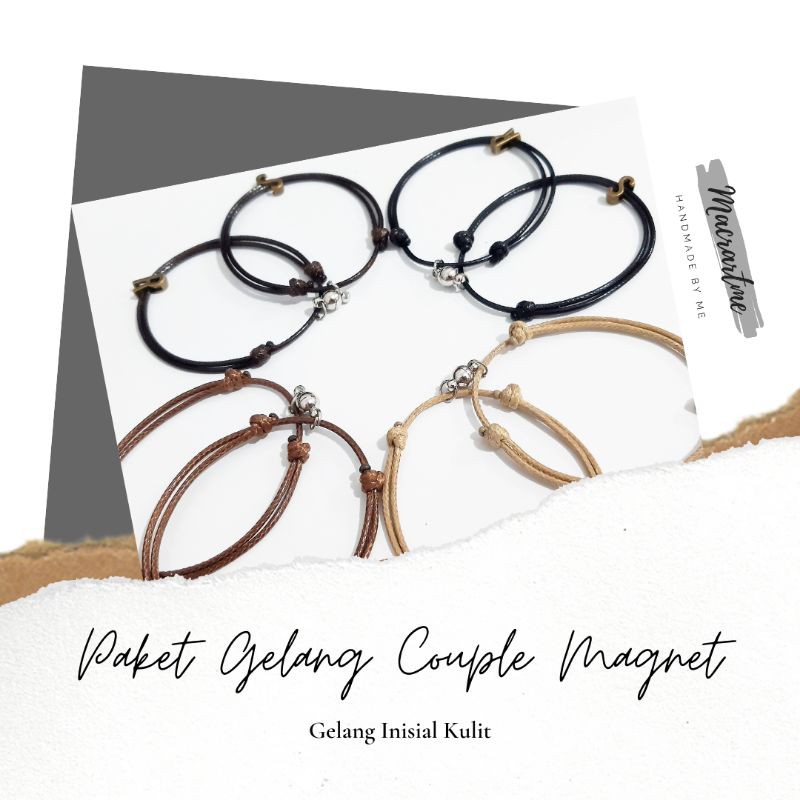 Paket Gelang COUPLE MAGNET (2 Gelang Couple Magnet) / Gelang Inisial / Gelang Couple / Gelang Magnet