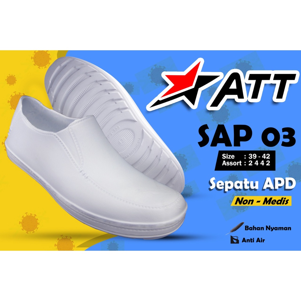 Sepatu Slip on Pria ATT SAP 03  Phylon EVA APD non medis White