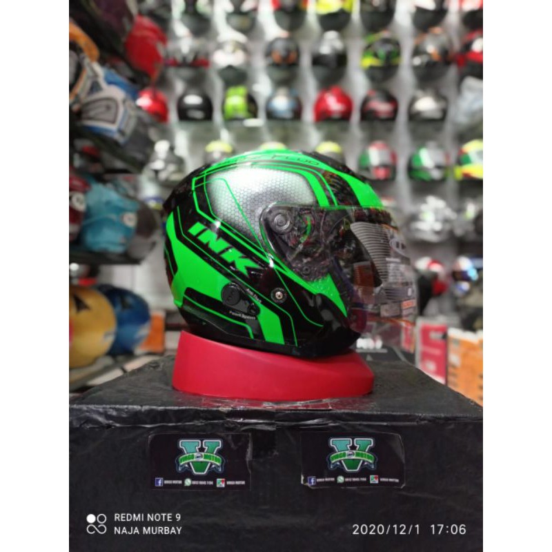 HELM INK METRO 2 SE SUPER FLUO EDITION GREEN FLUO/BLACK (CLEAR)