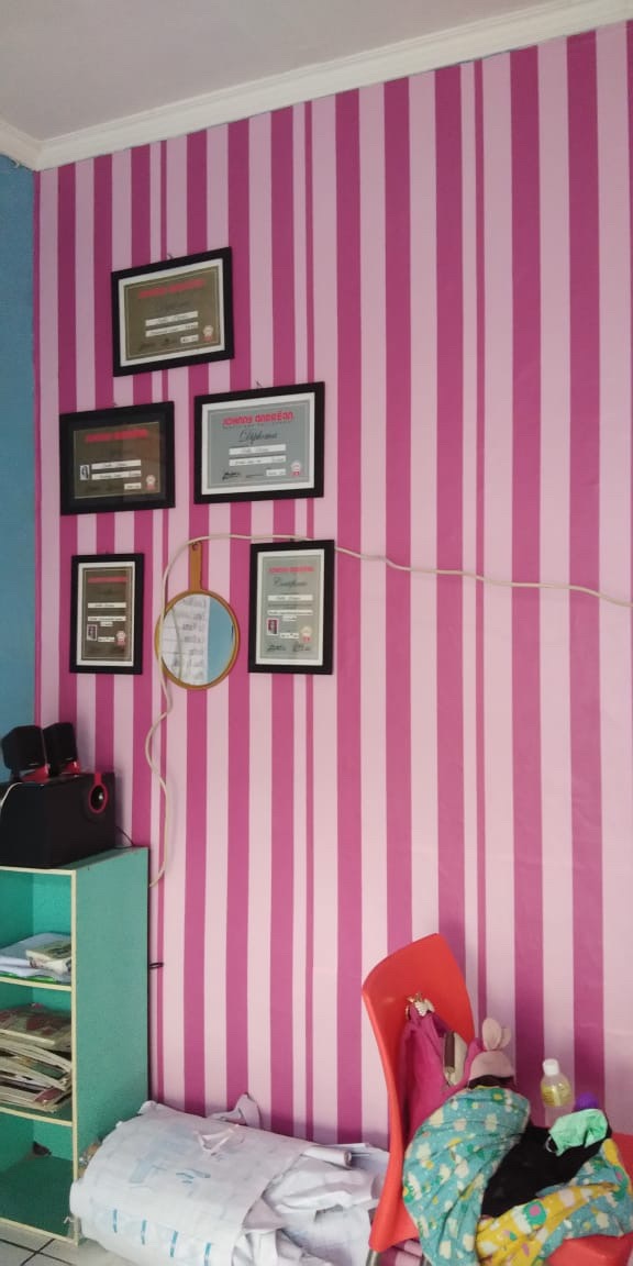 Wps598 Garis Merah Pink Wallpaper Sticker  Wal Paper Dinding Wpsbgs