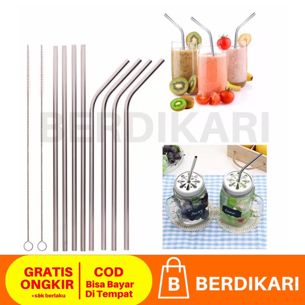 Sedotan Stainless Steel 1 set