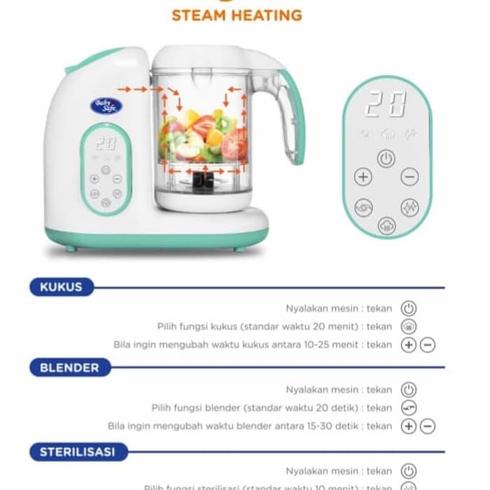 Ready Makassar! Baby Safe Digital Foodmaker LB02 Steam Blender Sterilizer