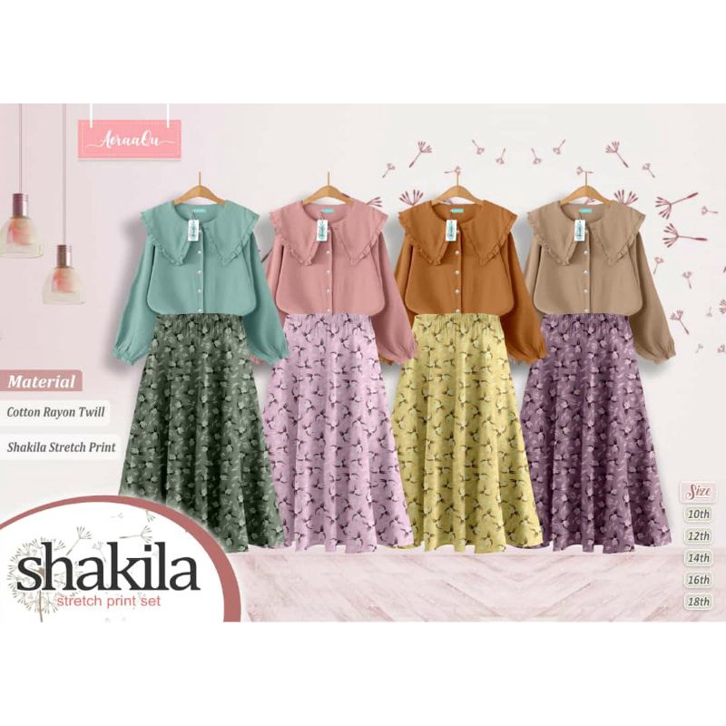 (READY )Shakila Stretch print set by Aeraaqu