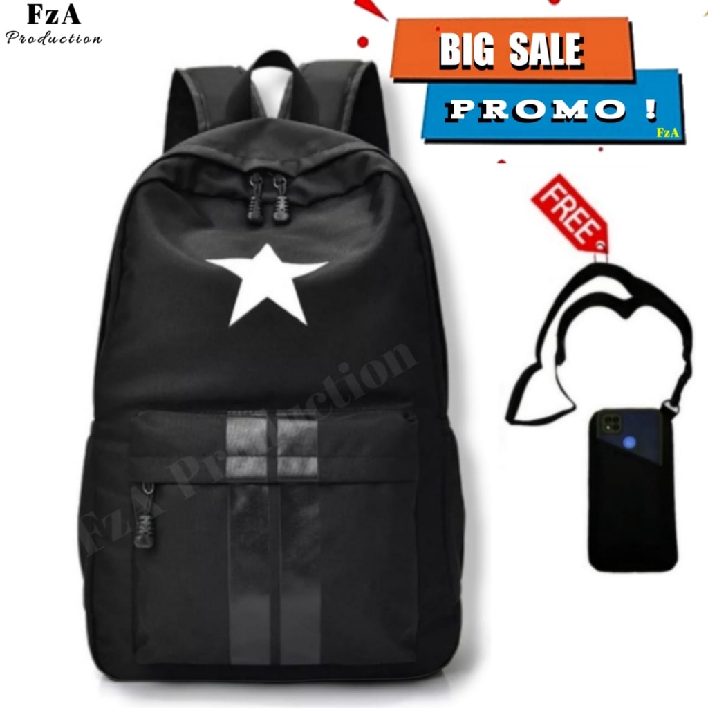 Big Promo..Tas Ransel Distro sekolah kuliah Kerja Pria 4286CV Tas Premium Gratis Sako Wallet