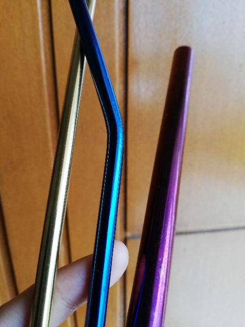 Full Set Stainless Straw / Ecofriendly Drinking Straw / Reusable Straw With Brush & Pouch