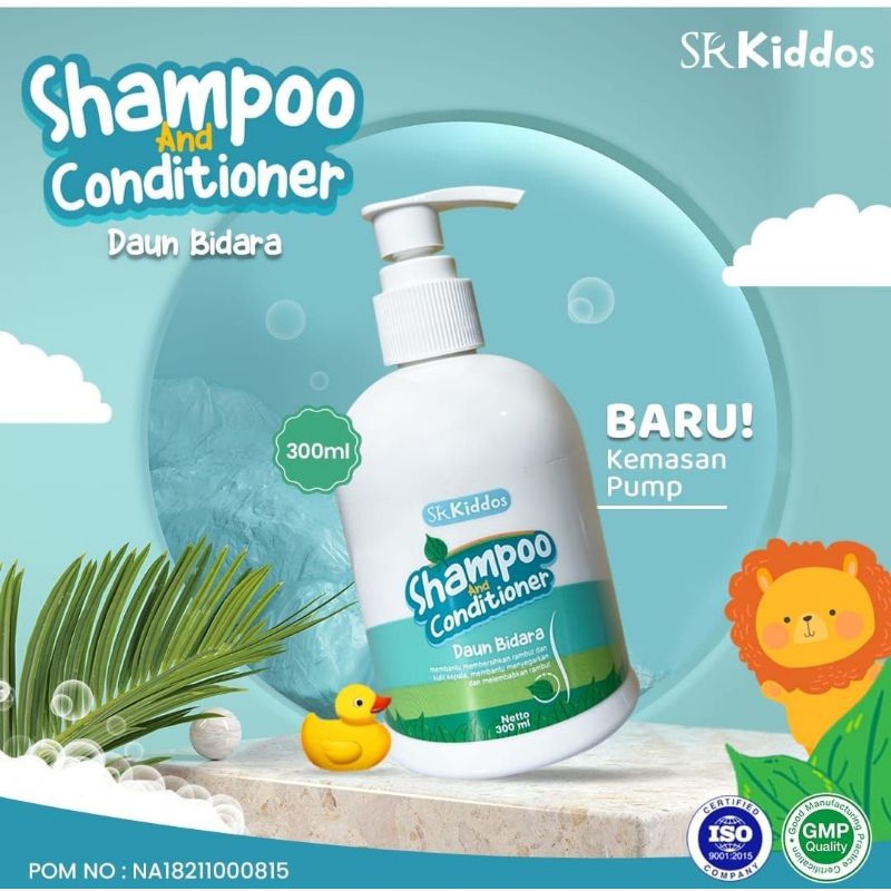 Shampoo &amp; Conditioner SR12 Daun Bidara SRKiddos Pump 300ml Ekstrak Lidah Buaya dan Minyak Kelapa BPOM