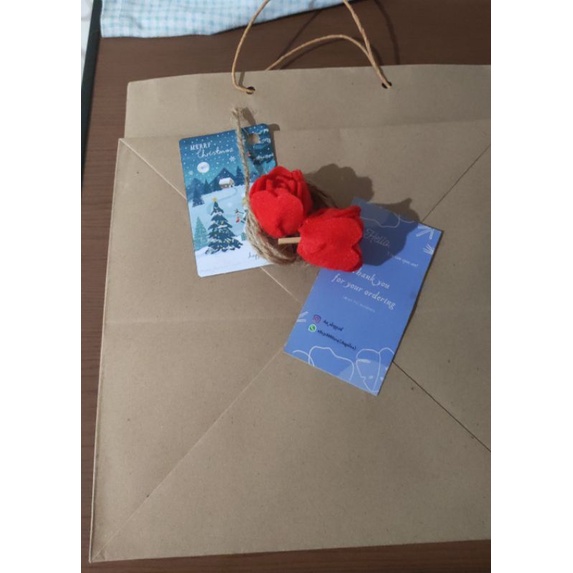 

Brownies Christmas/Brownies Panggang/UK 20*20/Hiasan/Paperbag