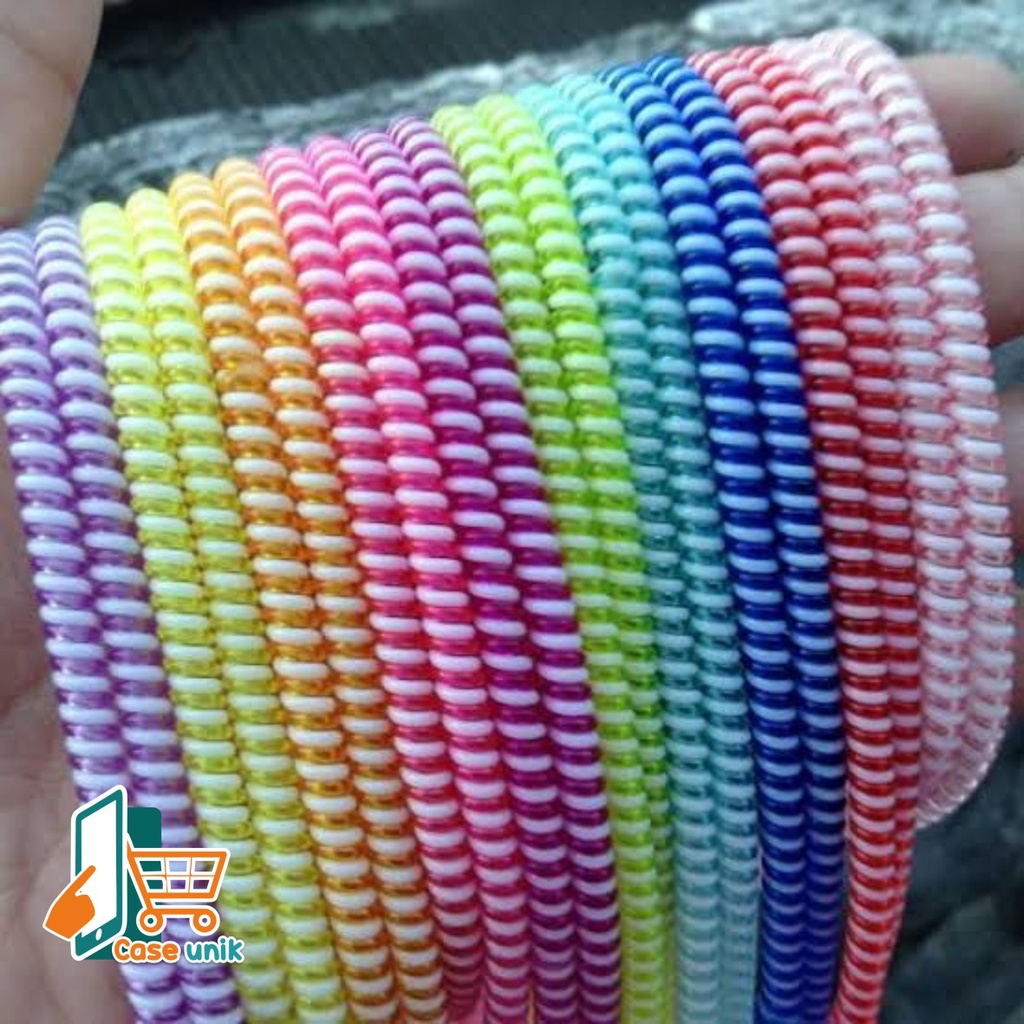 PELINDUNG KABEL 2 WARNA warni lilitan Charger spiral data cable / CORD PROTECTOR SPIRAL 2 TONE bahan bagus CS3395