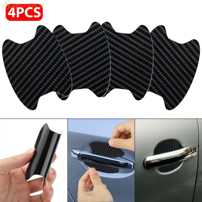 4pcs Stiker Handle Pintu  Mobil  Anti Gores Bahan Carbon 