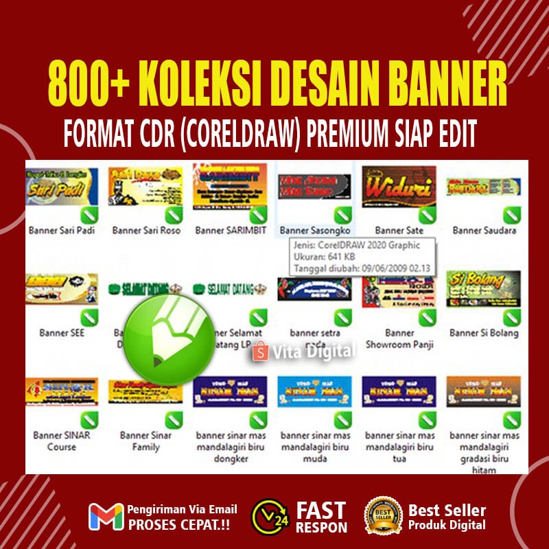 800+ Desain Template Banner Format CDR (coreldraw) siap edit