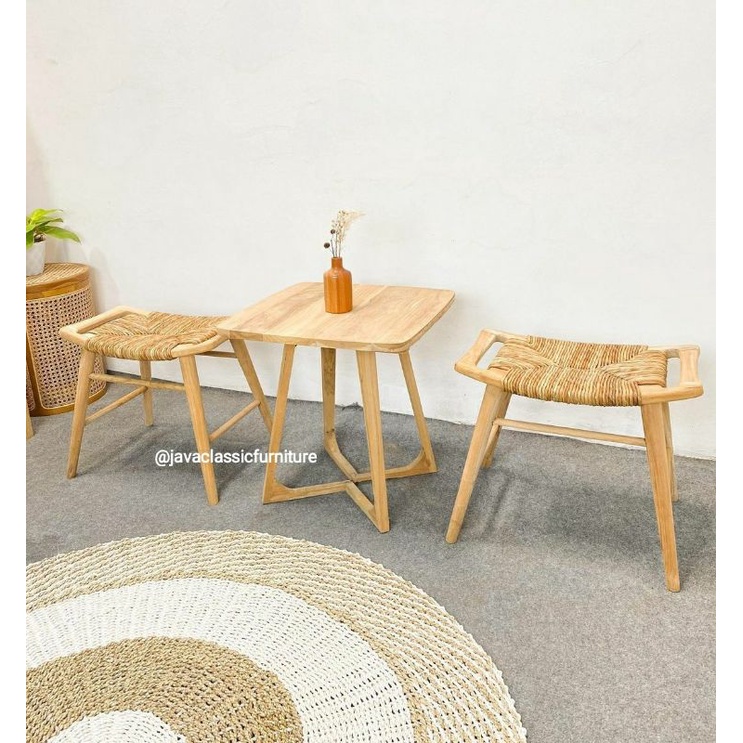 1 SET KURSI TERAS SANTAI TAMU ANYAMAN VINTAGE MINIMALIS RETRO DEKORASI RUMAH BAHAN KAYU JATI TUA GRADE A NATURAL MURAH FURNITURE JEPARA-3