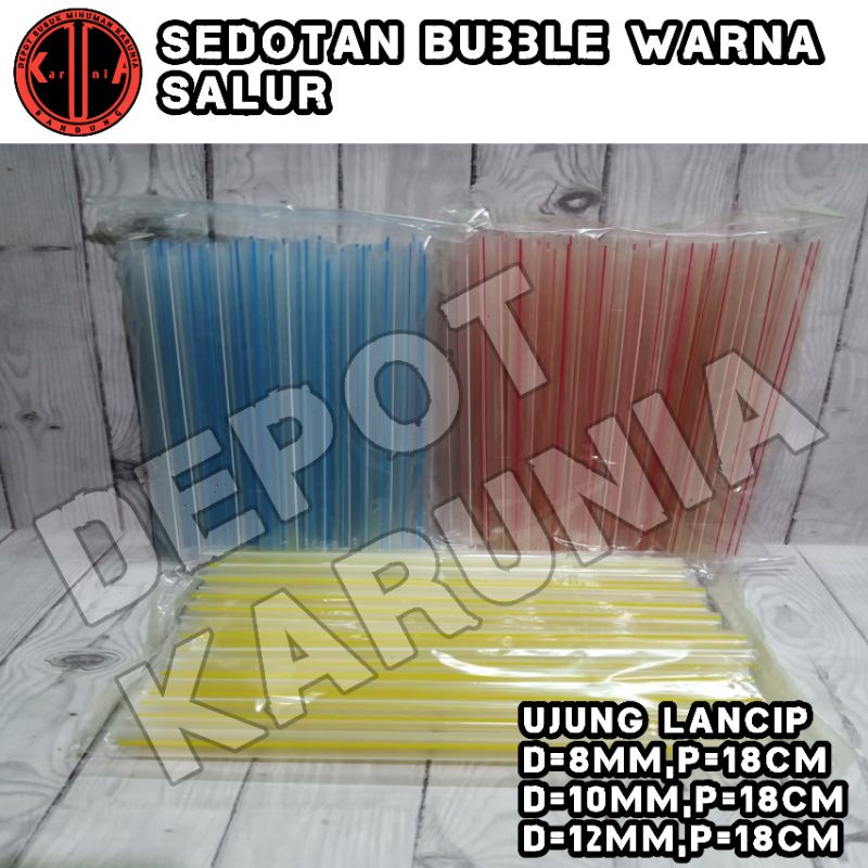 Sedotan Boba Bubble 8mm,10mm,12mm Warna Salur Tebal