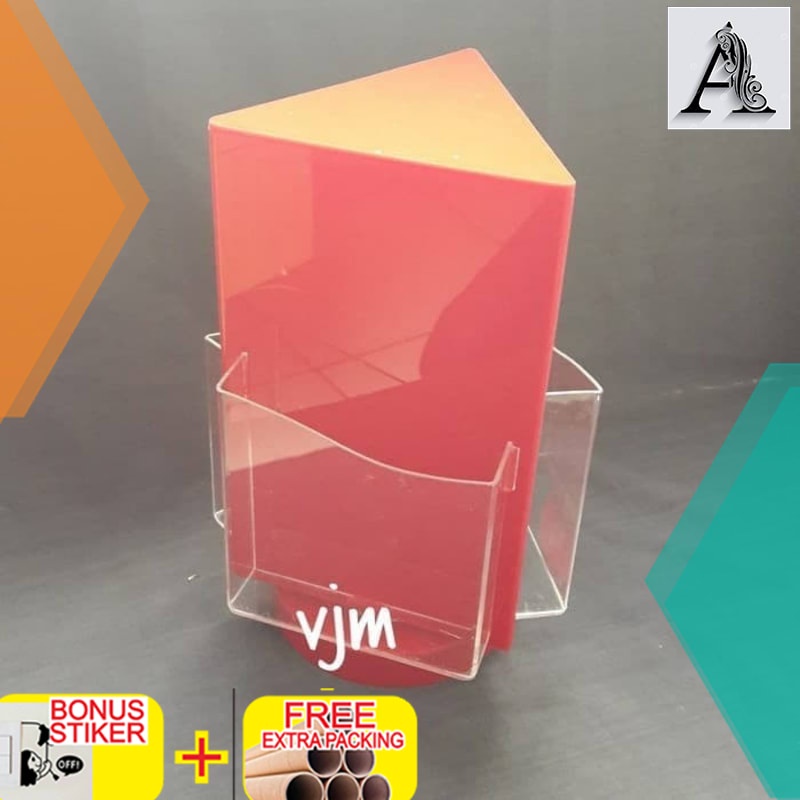 

Terlaris tempat brosur akrilik putar 3d biru acrylic brosur holder