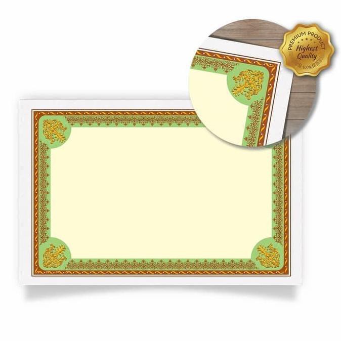 

[KODE C8697] Blanko Kertas Piagam Sertifikat Kartu Tik Folio green [50 Sheets]