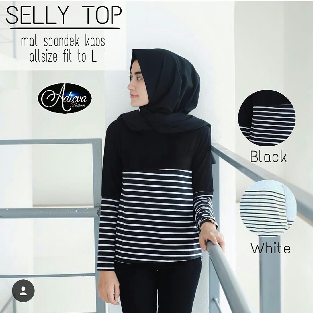 SELLY TOP ✅ STRIPE KOMBINASI KAOS WANITA