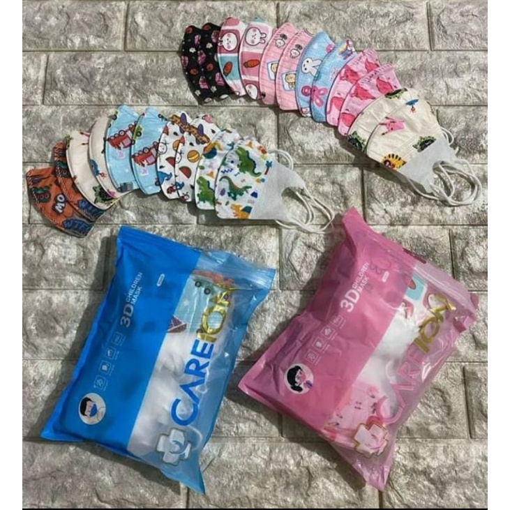Masker Duckbil anak mix motif / masker duckbil anak Careion