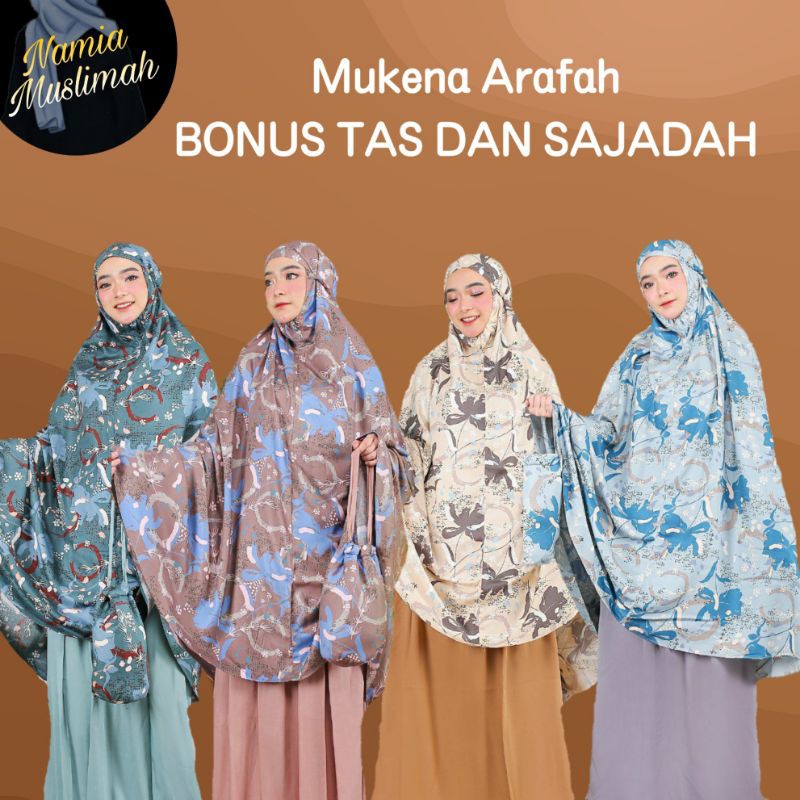 Mukena Dewasa Katun Rayon Premium Jumbo Motif Arafah Cantik Terbaru 2021