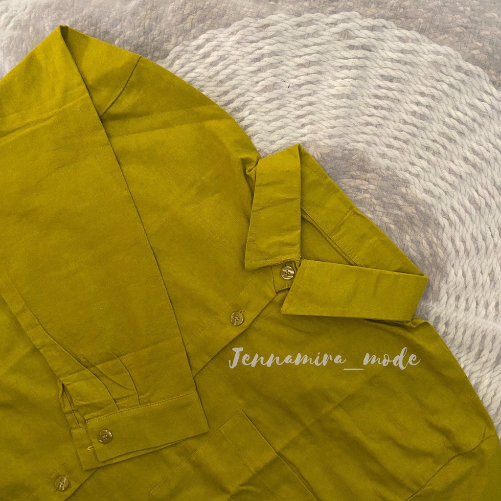 Kemeja Oversize Linen Wanita - Linen Shirt - Atasan Wanita Lengan Panjang - Jennamira_mode