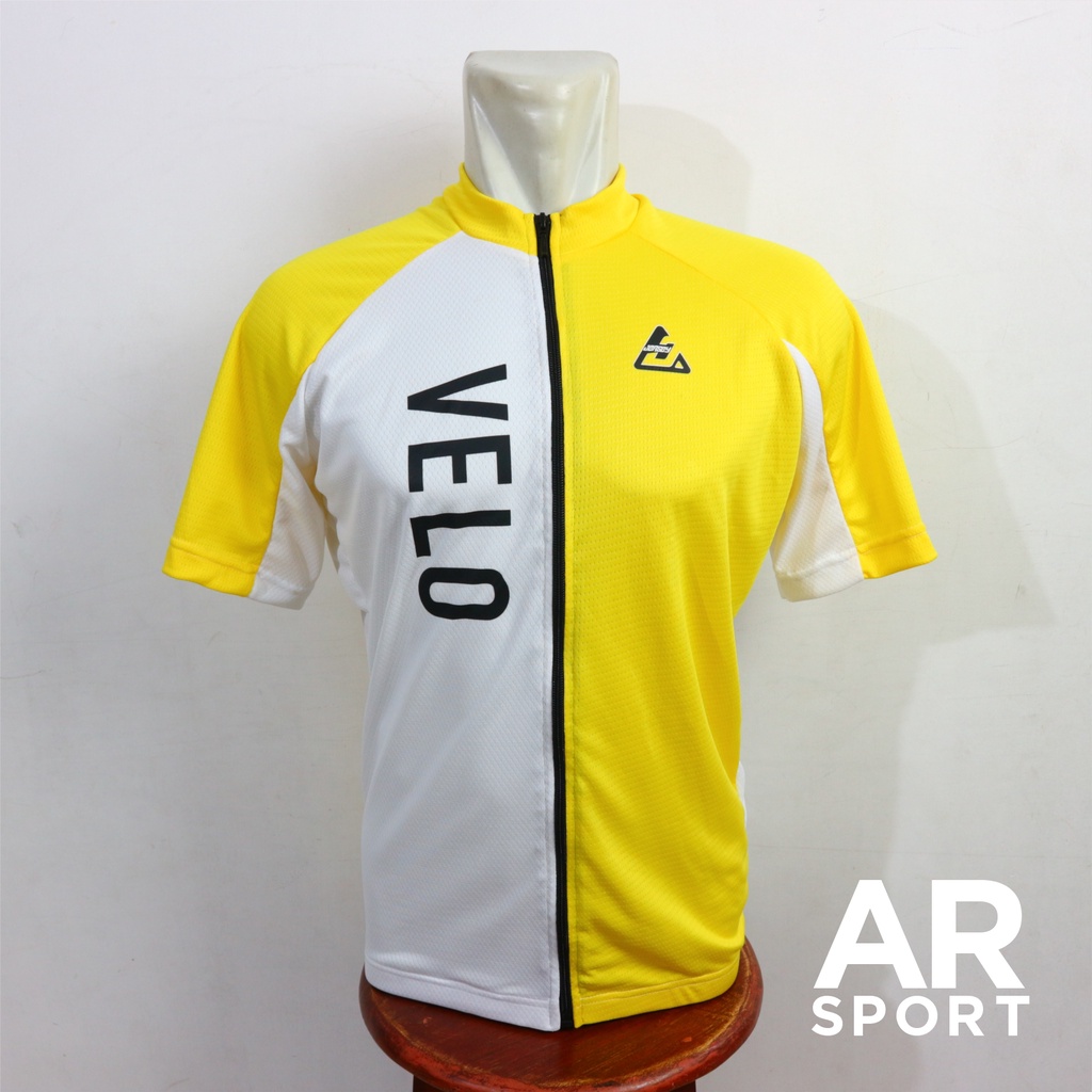 Jersey Sepeda Gowes Velo Kuning Lengan Pendek