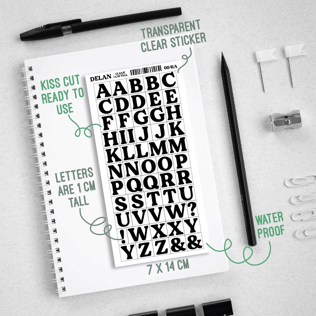 

Stiker Label Nama Huruf Besar Hitam Putih dan Angka Clear Bening 1 CM dan 0,5 CM Tahan Air StickerParty 0041