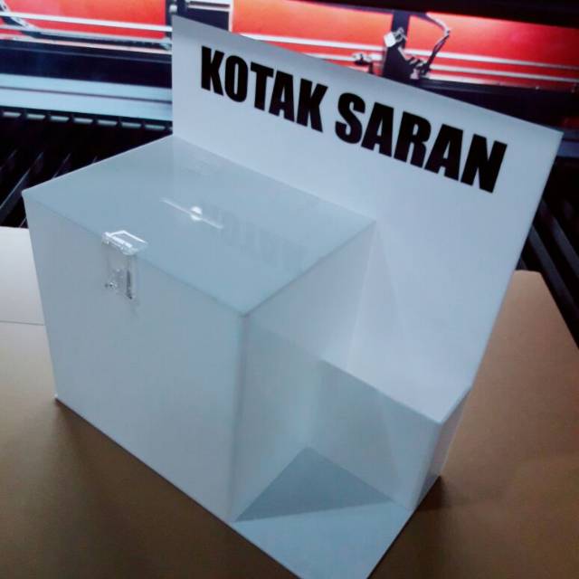 

Acrylic kotak saran putih TBG , akrilik kotak saran