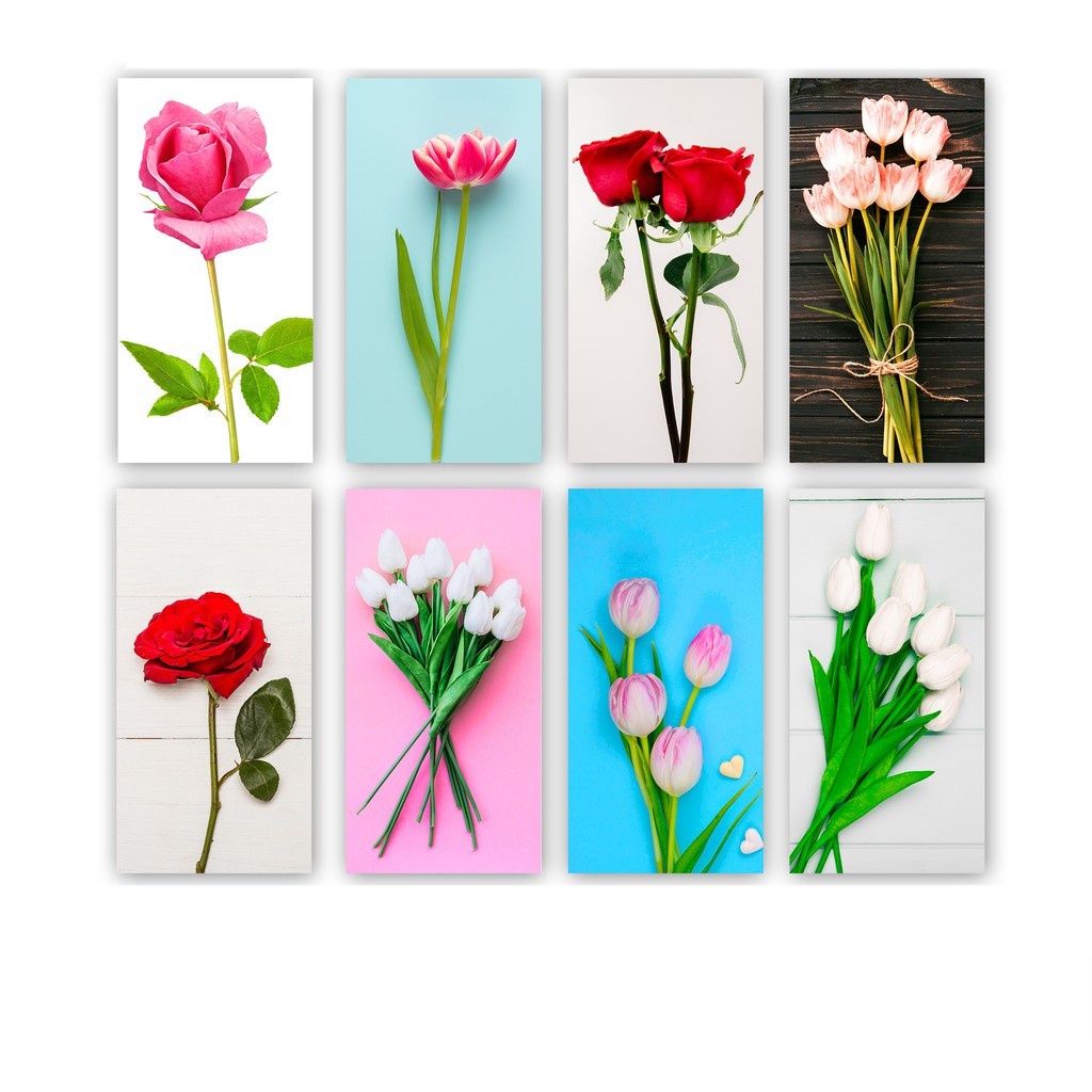 Ukuran (18x30cm) pajangan hiasan dinding shabby Tropical  Rumah Ruang Tamu Flower Bunga Tulip Dekorasi Kamar Tidur Wall Decor