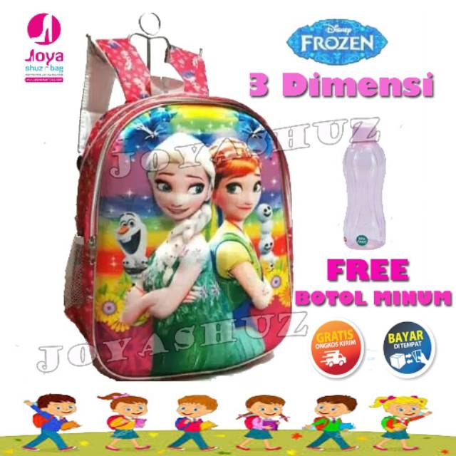 Tas Sekolah Anak Karakter 3 Dimensi / Tas Ransel LOL Surprise / Tas Anak Frozen / Tas My Little Pony