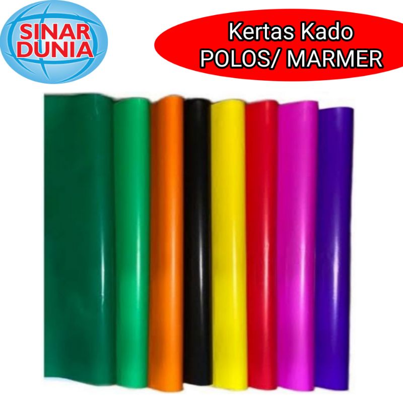 

Kertas Kado Warna Polos/ Marmer/ Pak( isi 50lbr)