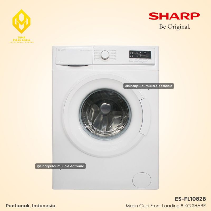 Sharp Mesin Cuci Otomatis Front Loading 8 KG - ES-FL1082B / ES FL 1082 B / ESFL1082B