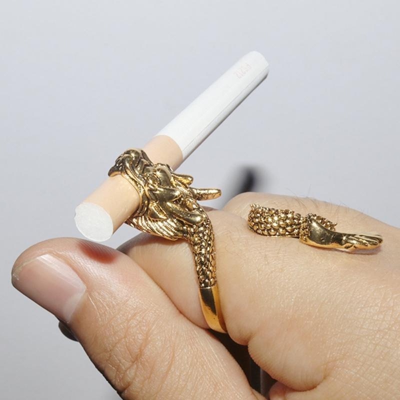 Cincin holder Rokok Desain Naga Gaya retro Kreatif Untuk Hadiah