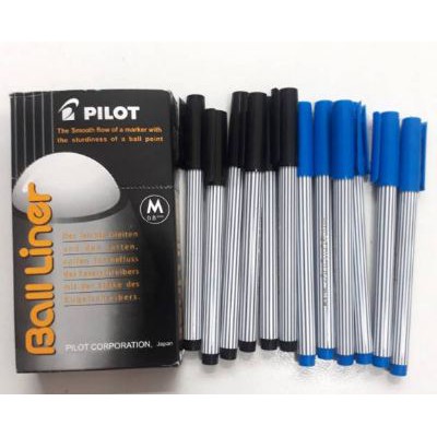 

Ball Liner Pilot Medium 0.8 mm / Pilot Ballliner Medium / Hitam Dan Biru / Ballliner pulpen Tebal
