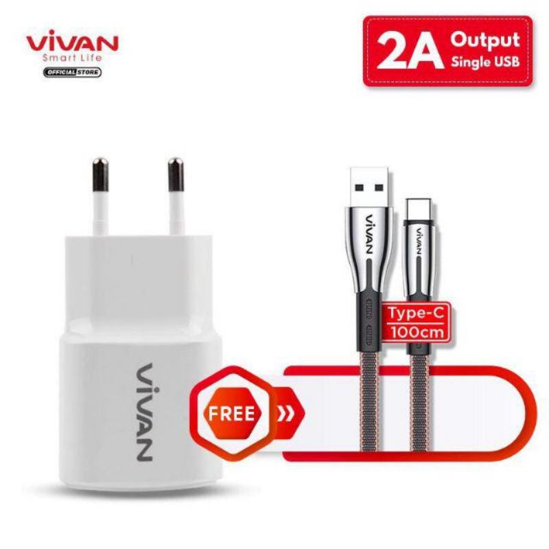 Charger VIVAN Power Oval 2A II + Kabel [WHITE] Fast