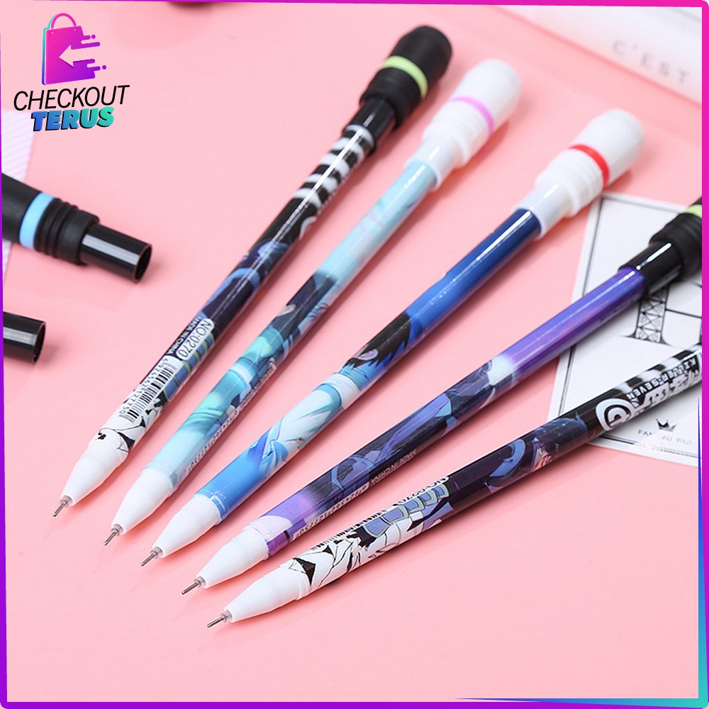 CT A38 Pena Pulpen Putar Mainan Anak Pen Spinner Balance Pulpen Putar Karakter Anti Stress Alat Tulis Pulpen Jel