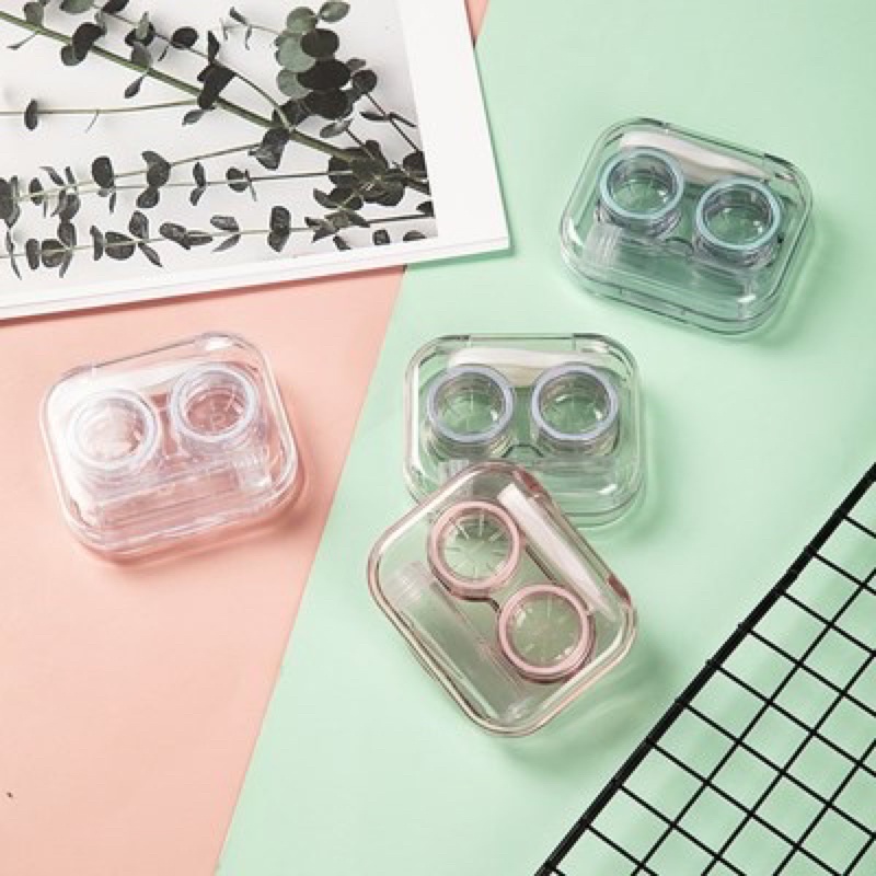 KOTAK SOFTLENS TRAVEL KIT TRANSPARAN PREMIUM DENGAN BOTOL AIR SOFTLENS / LENS CASE KIT PREMIUM