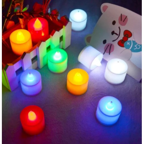 Lampu lilin LED hias Candle Nyala warna warni RGB souvenir unik pernak pernik