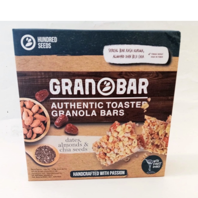 

GRANOBAR AUTHENTIC TOASTED GRANOLA BARS 175 GR / DATES ALMOND & CHIA SEEDS